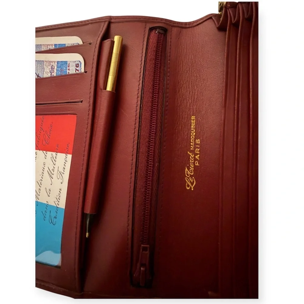 LE TIERCE MAROQUINIER PARIS VINTAGE LEATHER WRISTLET/CLUTCH NWT! - Picture 12 of 16